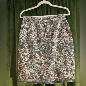 Vintage Vivaldi Jeanswear Denim Floral Skirt